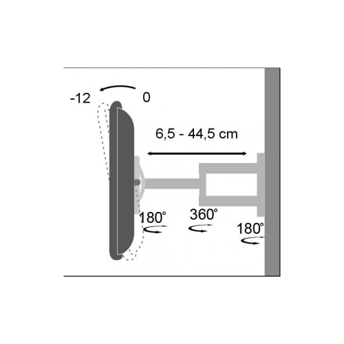 Uchwyt ścienny Tv Led/lcd 19-37 Cali 25kg Obrotowy Biały